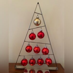Crate&Barrel 16” Silver Metal Christmas Tree